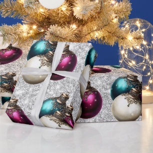Papel De Presente Enfeite de Bola de Natal Elegante