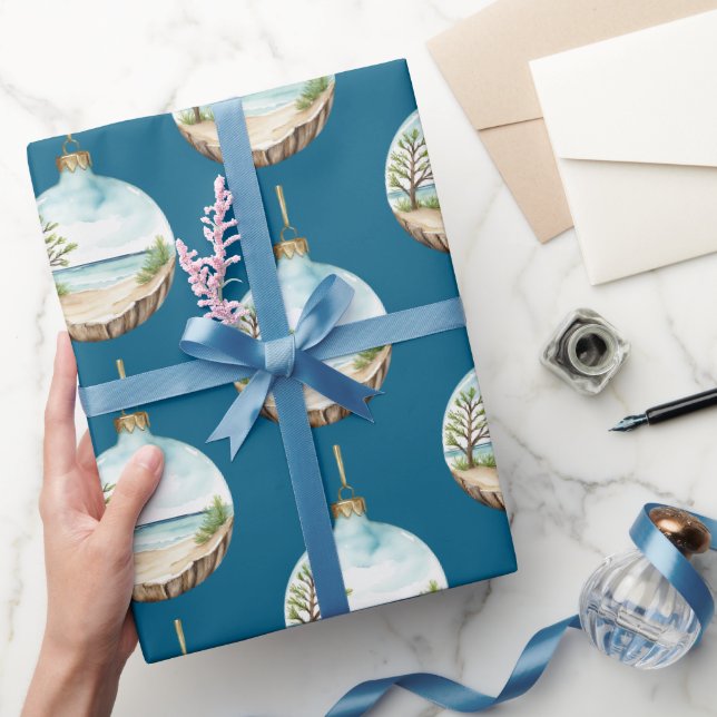Papel De Presente Enfeite de Natal Caprichoso de Madeira Flutuante (Presentear)