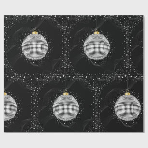 Papel De Presente Enfeite de Natal em Bola de Discoteca Elegante