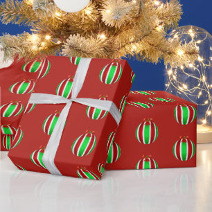 Papel De Presente Enfeite de Natal Listrado Colorido