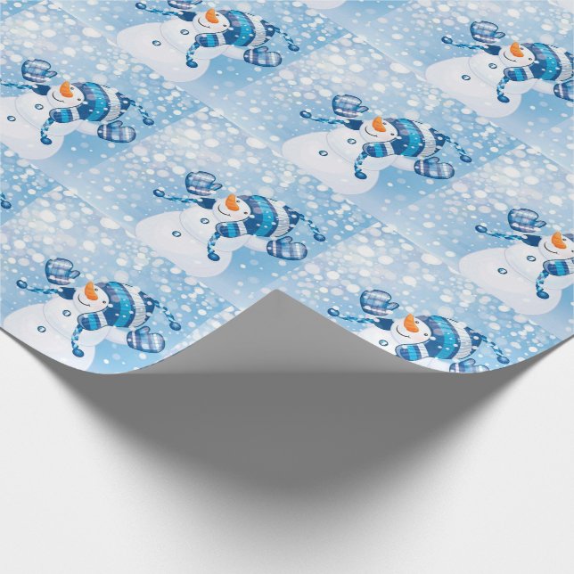 Papel De Presente Enfeite de presente de Natal/Neve Azul (Ponta)
