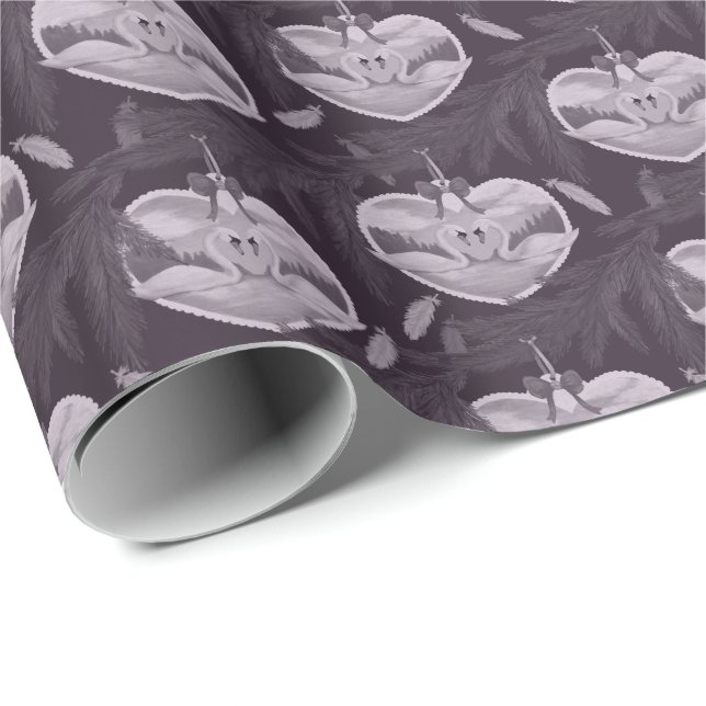 Papel De Presente Enfeites Cisne Temperamental (Ponta do rolo)