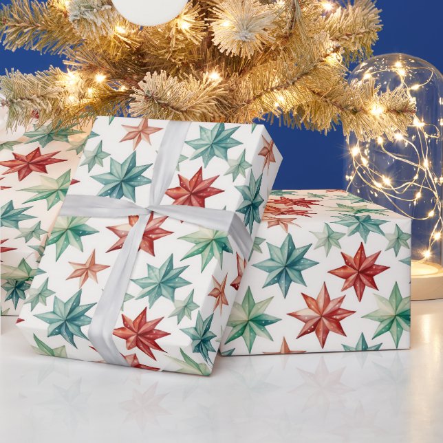 Papel De Presente Enfeites de Estrela de Natal Moderno Natal (Feriados)