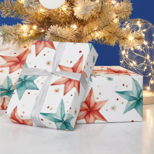 Papel De Presente Enfeites de Estrela de Natal Moderno Natal