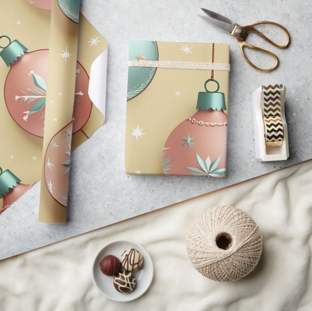 Papel De Presente Enfeites de Natal Antigos Feriado (Artesanato)