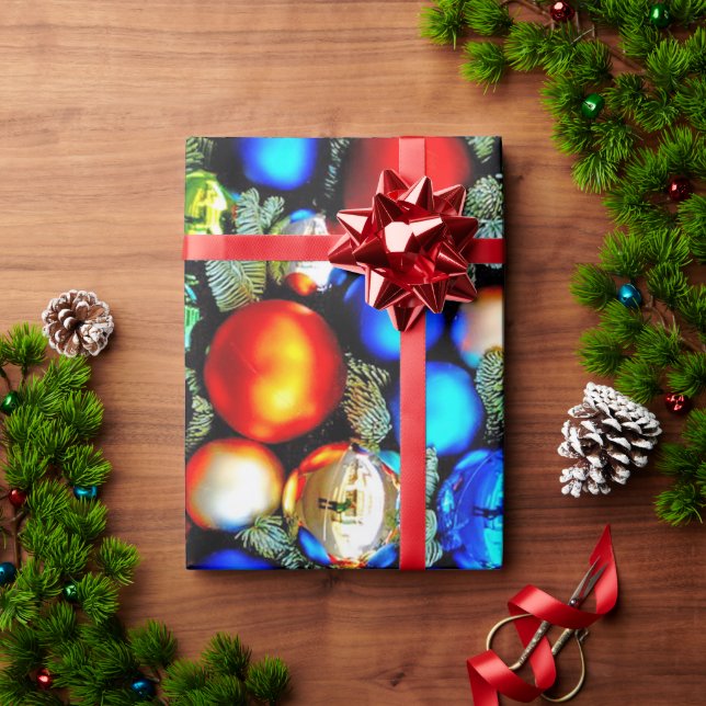Papel De Presente Enfeites de Natal Bonitos, (Presente de Natal)