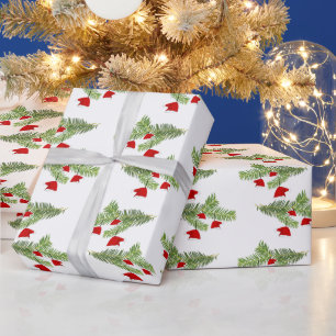 Papel De Presente Enfeites de Natal de Chapéu de Papai Noel em Galho