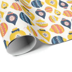 Papel De Presente Enfeites de natal de Estilo do FolArt Sardine