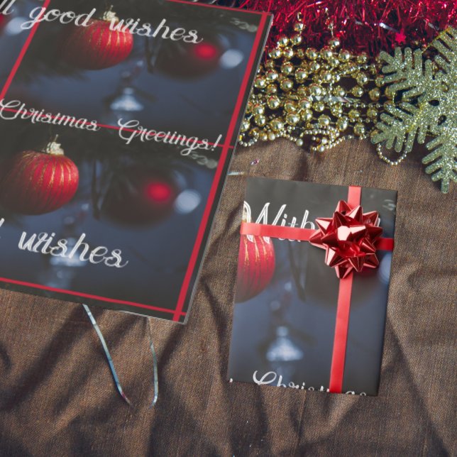 Papel De Presente Enfeites de natal de glamour escuros (Criador carregado)