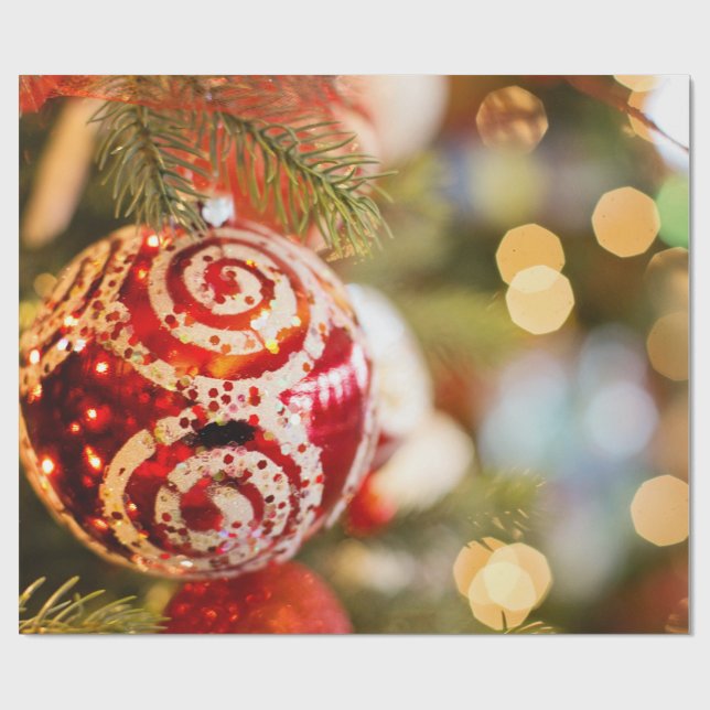 Papel De Presente Enfeites de natal e luzes (Aberto)