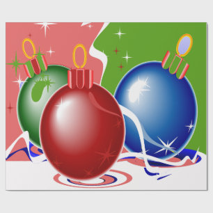 Papel De Presente Enfeites de natal & fita -
