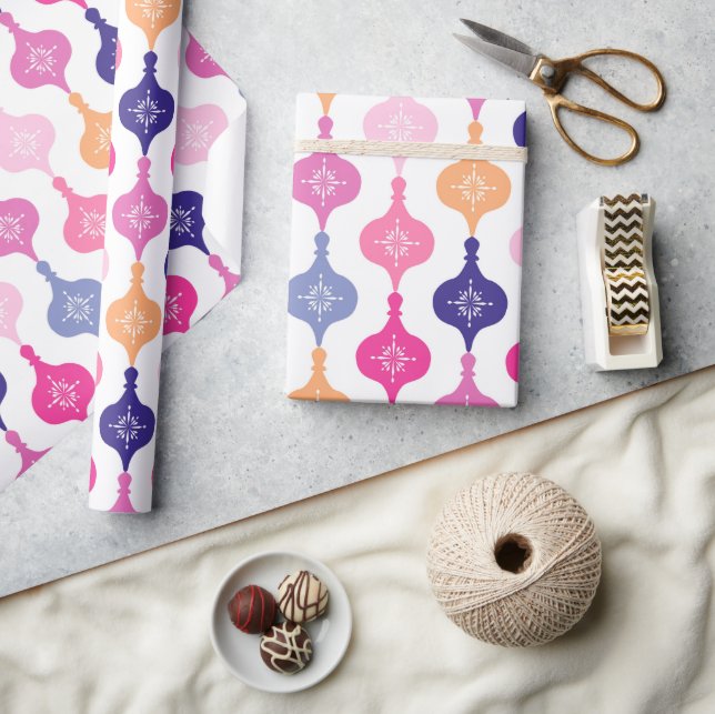 Papel De Presente Enfeites de natal moderno (Artesanato)