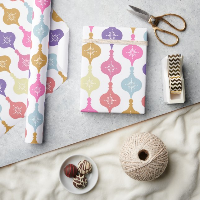 Papel De Presente Enfeites de natal moderno (Artesanato)