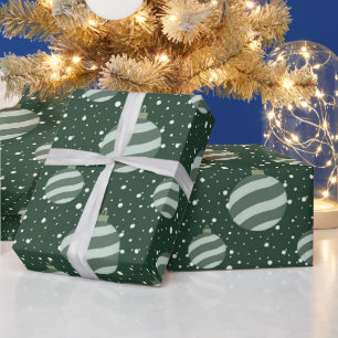 Papel De Presente Enfeites de Natal Personalizados Verde Branco Faix