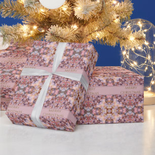 Papel De Presente Enfeites de Natal Rosa Cor-de-Rosa