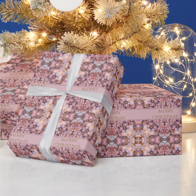 Papel De Presente Enfeites de Natal Rosa Cor-de-Rosa (Feriados)