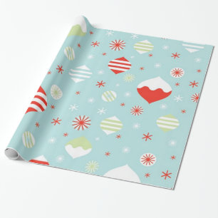 Papel De Presente Enfeites de Natal Vintage