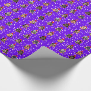 Papel De Presente Enfeites de Sino de Natal 9 Fotos D-Roxo