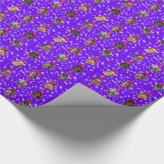 Papel De Presente Enfeites de Sino de Natal 9 Fotos D-Roxo
