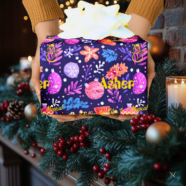 Papel De Presente Enfeites Personalizados e Natal Floral