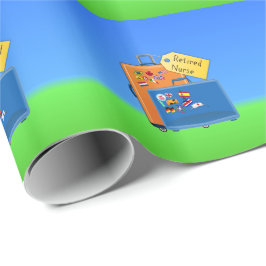 Papel De Presente Enfermeira aposentada, embalada e pronta para ir