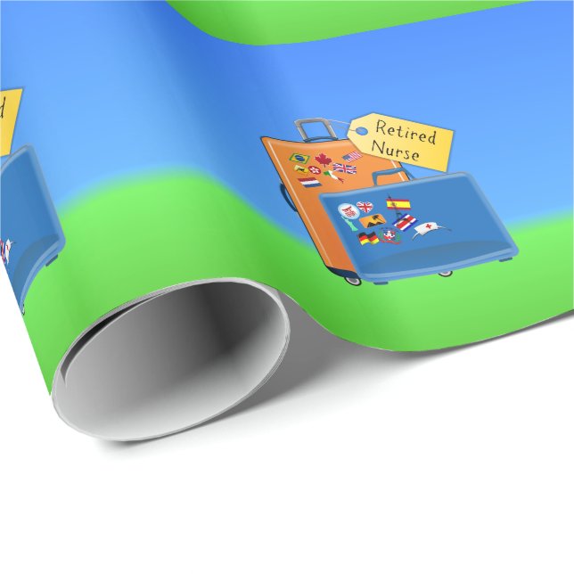 Papel De Presente Enfermeira aposentada, embalada e pronta para ir (Ponta do rolo)