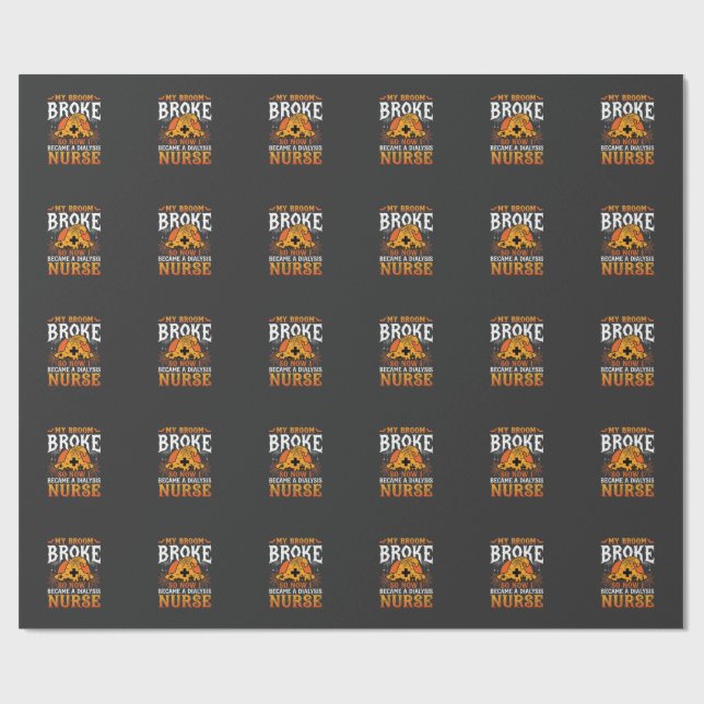 Papel De Presente Enfermeira de Diálise de Halloween Engraçada Desen (Aberto)
