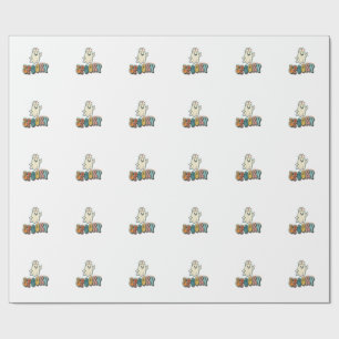 Papel De Presente Enfermeira de Halloween Fantasma Assustador Retro