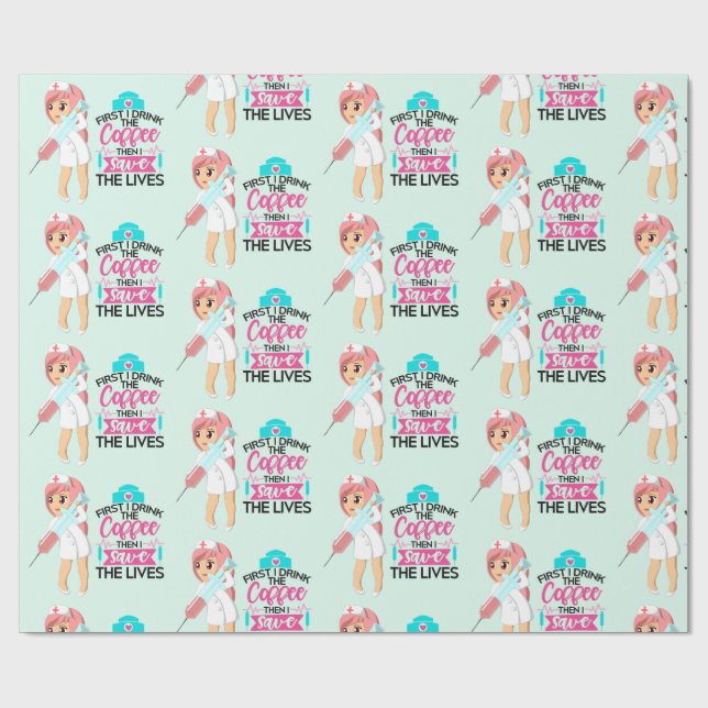 Papel De Presente Enfermeira Engraçada Dizendo com Grande Agulha hip (Aberto)