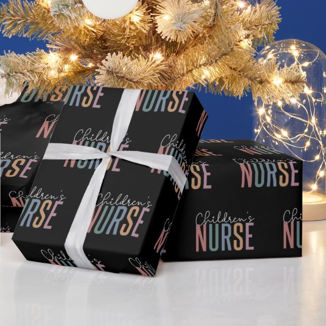 Papel De Presente Enfermeira Infantil | Enfermagem para crianças ret (Feriados)