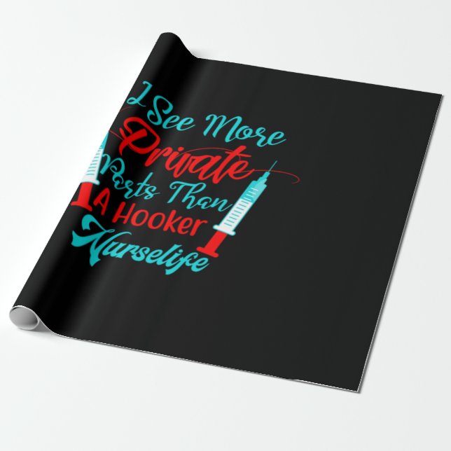 Papel De Presente Enfermeira Presente Vejo Mais Peças Privadas (Desenrolado)