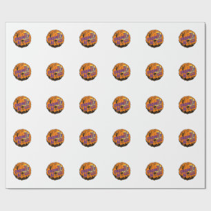 Papel De Presente Engenheiro de Halloween Ama Design de Vetor Vintag