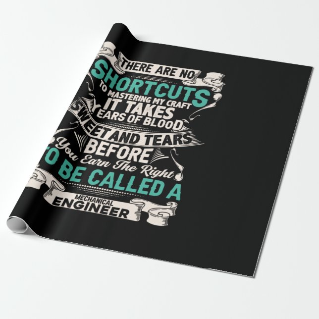 Papel De Presente Engenheiro Engenheiro Mecânico (Desenrolado)