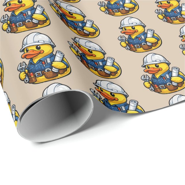 Papel De Presente Engenheiro Pato de Borracha (Ponta do rolo)