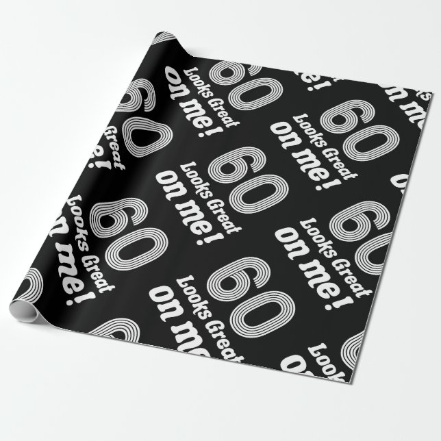 Papel De Presente Engraçado 60º aniversário para ela (Desenrolado)
