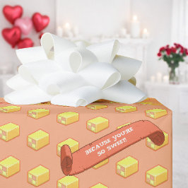 Papel De Presente Engraçado Battenberg porque você é tão doce padrão