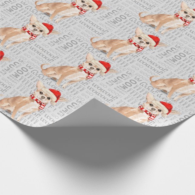 Papel De Presente Engraçado Cachorro Lover Chihuahua Natal (Ponta)