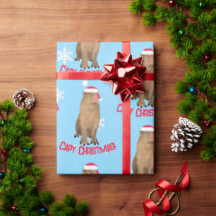 Papel De Presente Engraçado Capy Natal Capybara Pun Foliday