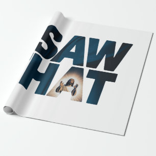 Papel De Presente Engraçado Citar Jesus Meme Eu Vi Aquele Cristão