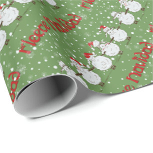 Papel De Presente Engraçado de Presente Diagonal da Navidad de Ovel