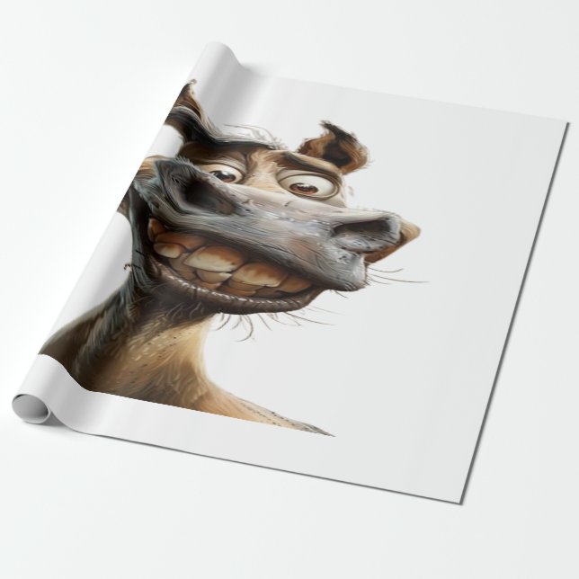 Papel De Presente Engraçado design de arte burro (Desenrolado)