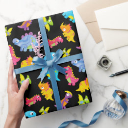 Papel De Presente Engraçado, Engraçado, Unisex Negra Dinossauro Negr