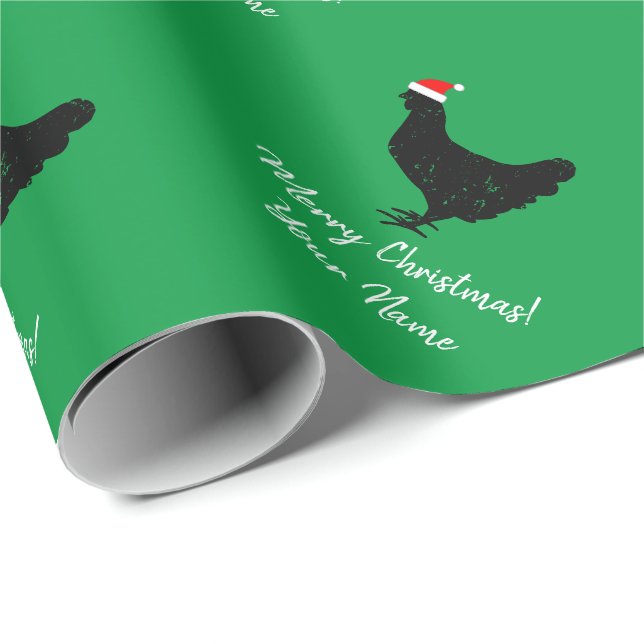 Papel De Presente Engraçado frango do Papai Noel personalizado  (Ponta do rolo)