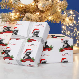 Papel De Presente Engraçado Gato Sarcástico Santas Hábito