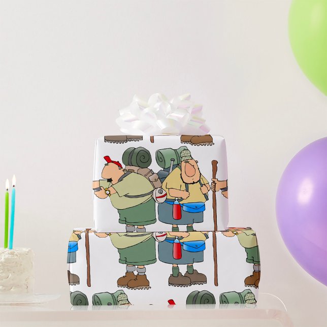 Papel De Presente Engraçado Hikers ao ar livre acampando humor (Criador carregado)