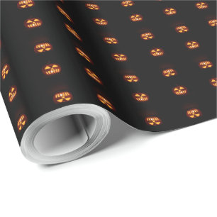 Papel De Presente Engraçado Jack o'Lantern Pattern Halloween