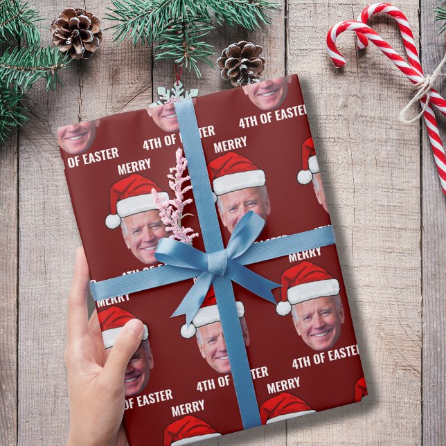 Papel De Presente Engraçado Joe Biden Feliz 4º Natal Da Páscoa (Criador carregado)
