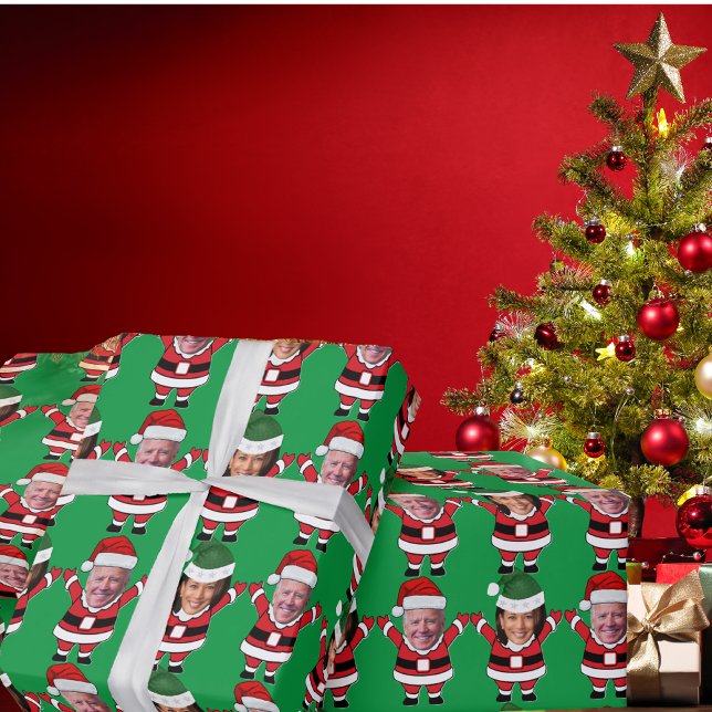 Papel De Presente Engraçado Joe Biden Kamala Harris Papais noeis Fac (Criador carregado)