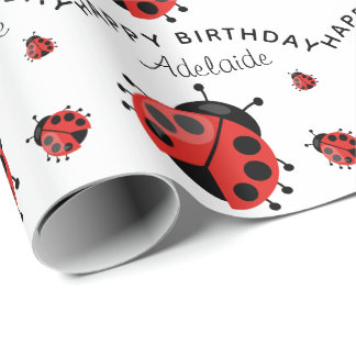 Papel De Presente Engraçado Moderno Vermelho Ladybug Personalizado