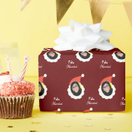 Papel De Presente Engraçado Natal Personalizado Foto em espanhol